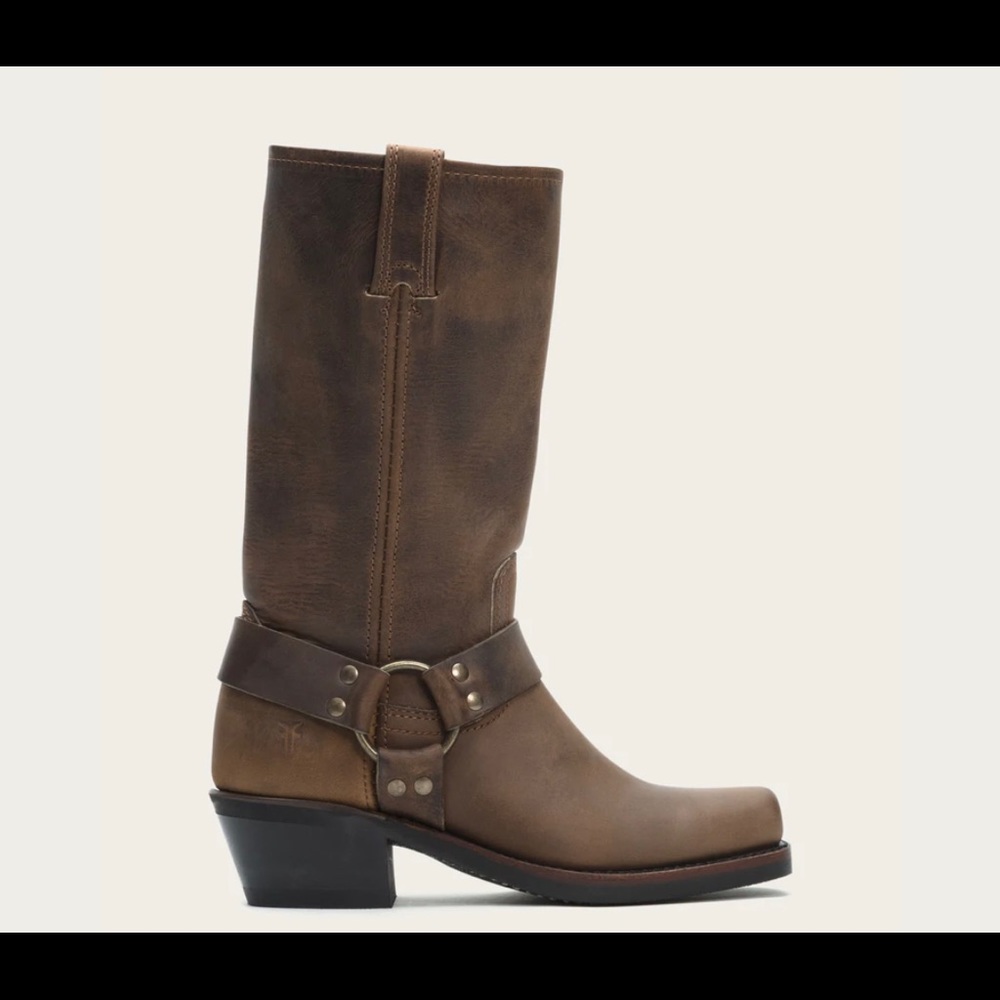 Frye Brown Leather Combat Boots